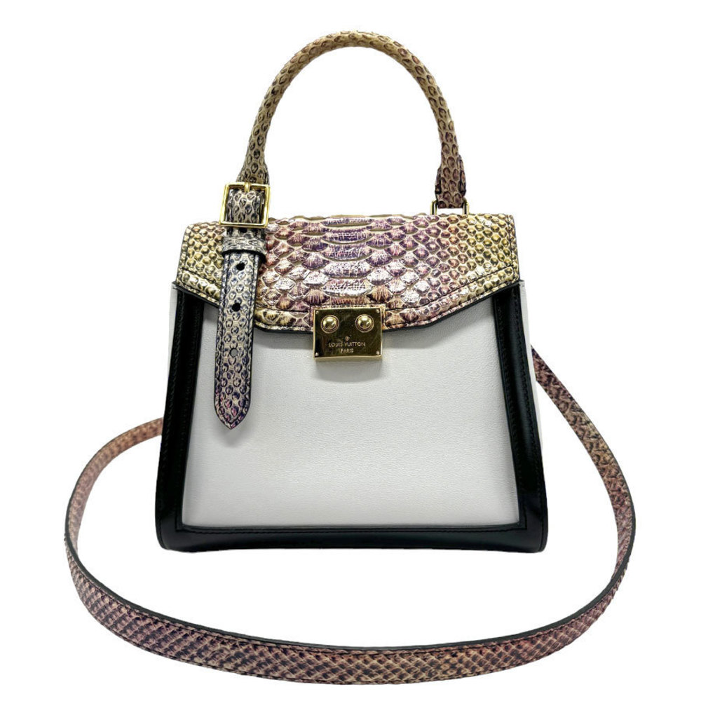 Louis Vuitton Arc Pm Python Shoulder Bag White Go… - image 1